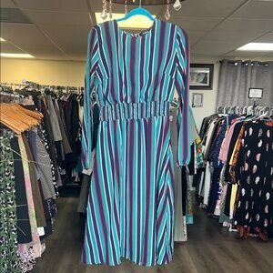 Striped Multicolor Long Sleeve Dress